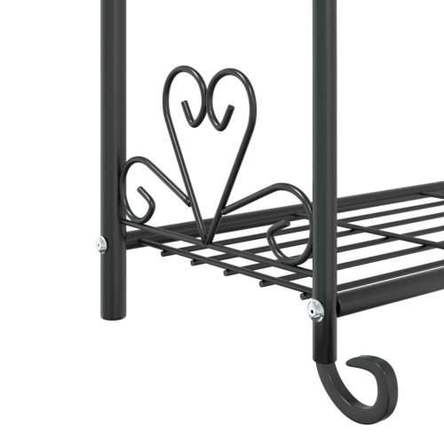 Stalak za cvijeće crni 56 x 30 x 96 cm čelični Cijena