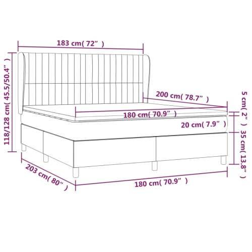 Krevet s oprugama i madracem plavi 180x200 cm od tkanine - Plava 180 x 200 cm Okomite pruge Cijena