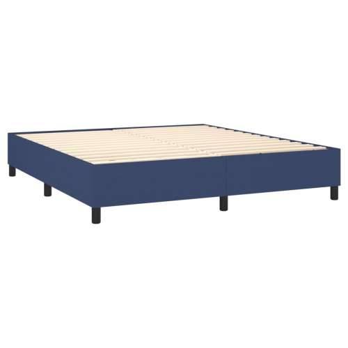 Krevet s oprugama i madracem plavi 180x200 cm od tkanine - Plava 180 x 200 cm Blok s kvadratima Cijena
