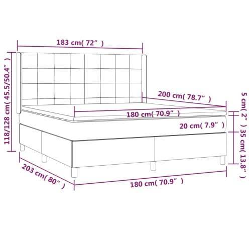 Krevet s oprugama i madracem plavi 180x200 cm od tkanine - Plava 180 x 200 cm Blok s kvadratima Cijena