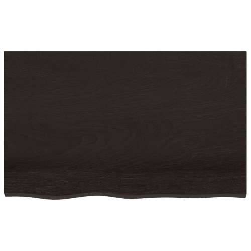 Zidna polica tamnosmeđa 80x50x(2-6) cm od obrađene hrastovine - Tamno smeđa 80 x 50 x 6 cm 1 Cijena