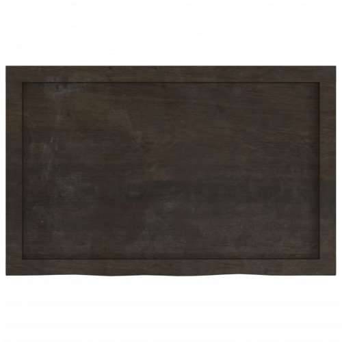 Zidna polica tamnosmeđa 80x50x(2-6) cm od obrađene hrastovine - Tamno smeđa 80 x 50 x 6 cm 1 Cijena