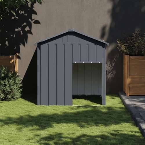 Kućica za pse s krovom antracit 117x103x123 cm pocinčani čelik - Antracit Cijena