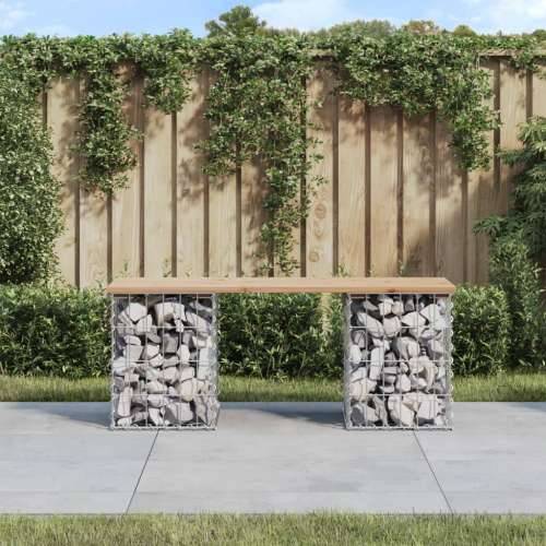Vrtna klupa s gabionskim dizajnom 103x31x42 cm masivna borovina - Prirodna boja bora 103 x 31 x 42 cm 1 Cijena