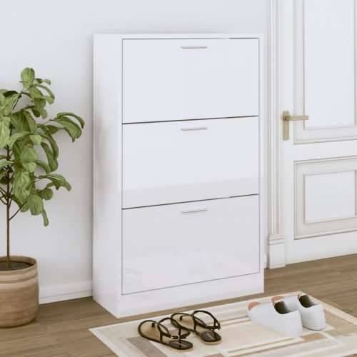Ormarić za cipele sjajni bijeli 63x24x103 cm konstruirano drvo - Visoko sjajno bijela 1 103 cm 63 cm Cijena