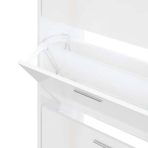 Ormarić za cipele sjajni bijeli 63x24x103 cm konstruirano drvo - Visoko sjajno bijela 1 103 cm 63 cm Cijena