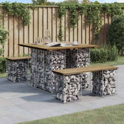 Vrtna klupa s gabionskim dizajnom 100 x 102 x 72 cm od borovine - Tamno smeđa 102 x 100 x 72 cm 1 Cijena