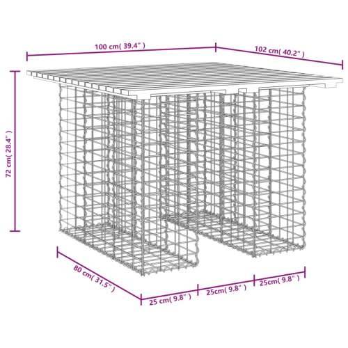 Vrtna klupa s gabionskim dizajnom 100 x 102 x 72 cm od borovine - Tamno smeđa 102 x 100 x 72 cm 1 Cijena