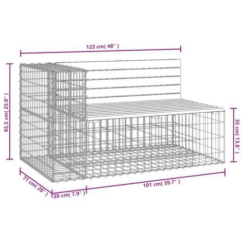 Vrtna klupa s gabionskim dizajnom 122x71x65,5 cm drvo duglazije - Prirodni douglas 122 x 71 x 65.5 cm 1 Cijena