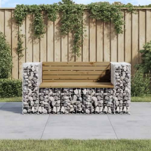 Vrtna klupa s gabionskim dizajnom 143 x 71 x 65,5 od borovine - Tamno smeđa 143 x 71 x 65.5 cm 1 Cijena