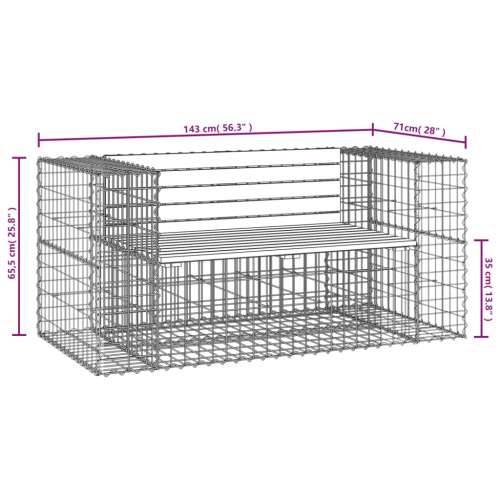 Vrtna klupa s gabionskim dizajnom 143 x 71 x 65,5 od borovine - Tamno smeđa 143 x 71 x 65.5 cm 1 Cijena