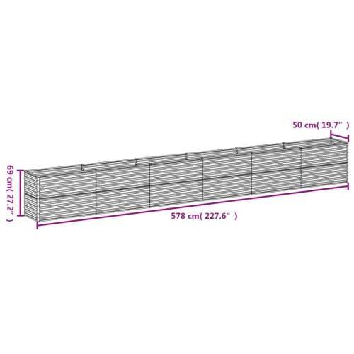 Povišena gredica - Vrtna gredica 578 x 50 x 69 cm od čelika COR-TEN - 578 x 50 x 69 cm 1 Cijena