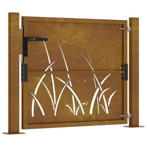 Dvorišna vrata - Vrtna vrata 105 x 80 cm od čelika COR-TEN s uzorkom trave - 105 x 80 cm Cijena