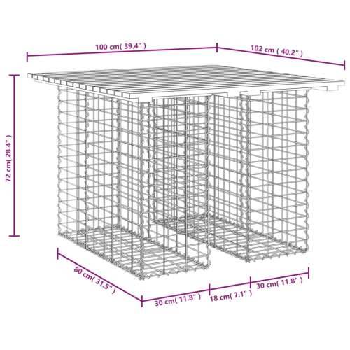 Vrtna klupa s gabionskim dizajnom 100x102x72 cm drvo duglazije - Prirodni douglas 100 x 102 x 72 cm 1 Cijena