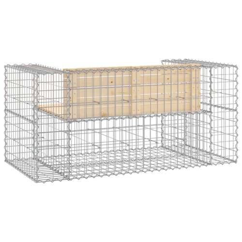 Vrtna klupa s gabionskim dizajnom 143x71x65,5 cm od borovine - Prirodna boja bora 143 x 71 x 65.5 cm 1 Cijena