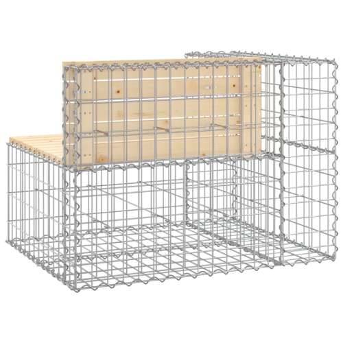Vrtna klupa s gabionskim dizajnom 92 x 71 x 65,5 cm od borovine - Prirodna boja bora 92 x 71 x 65.5 cm 1 Cijena