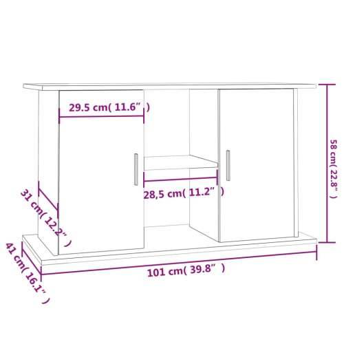 Stalak za akvarij crni 101 x 41 x 58 cm od konstruiranog drva - Crna 101 x 41 x 58 cm Cijena