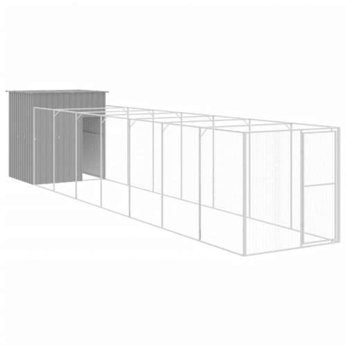 Kućica za pse s igralištem svjetlosiva 165x863x181 cm čelična - Svjetlosiva 165 x 863 x 181 cm Cijena