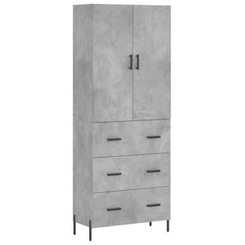Visoka komoda siva betona 69,5x34x180 cm od konstruiranog drva - Beton siva 1 3 ladice Cijena