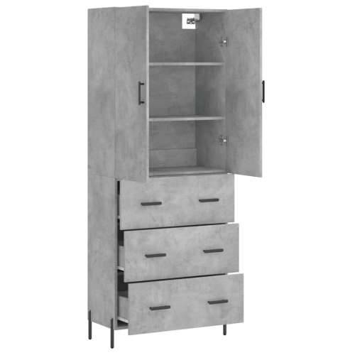 Visoka komoda siva betona 69,5x34x180 cm od konstruiranog drva - Beton siva 1 3 ladice Cijena