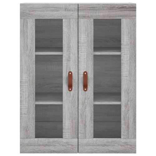 Visoka komoda siva sonome 69,5x34x180 cm od konstruiranog drva - Sivi hrast sonoma 1 1 staklena vrata 3 ladice Cijena