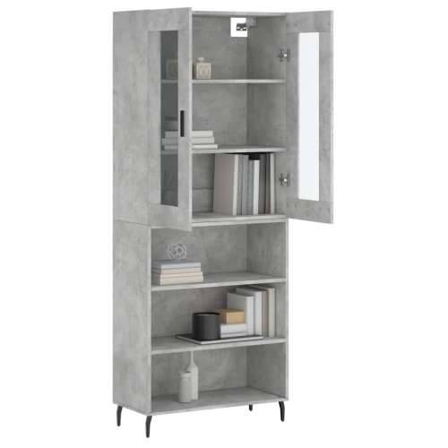 Visoka komoda siva betona 69,5x34x180 cm od konstruiranog drva - Beton siva 1 3 police Cijena