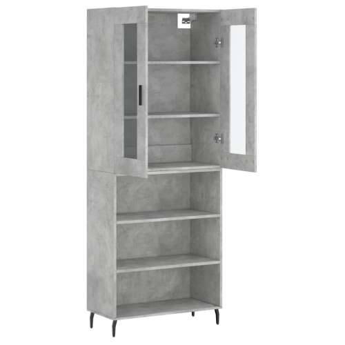 Visoka komoda siva betona 69,5x34x180 cm od konstruiranog drva - Beton siva 1 3 police Cijena