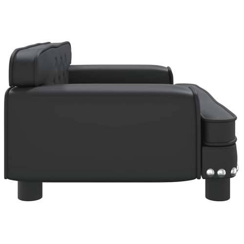 Krevet za pse crni 70 x 45 x 30 cm od umjetne kože - Crna 70 x 45 x 30 cm Umjetna koža Cijena
