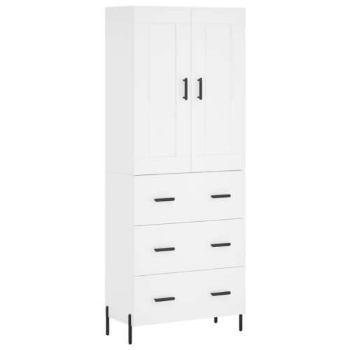Visoka komoda bijela 69,5x34x180 cm konstruirano drvo - Bijela 1 3 ladice Cijena
