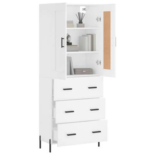 Visoka komoda bijela 69,5x34x180 cm konstruirano drvo - Bijela 1 3 ladice Cijena