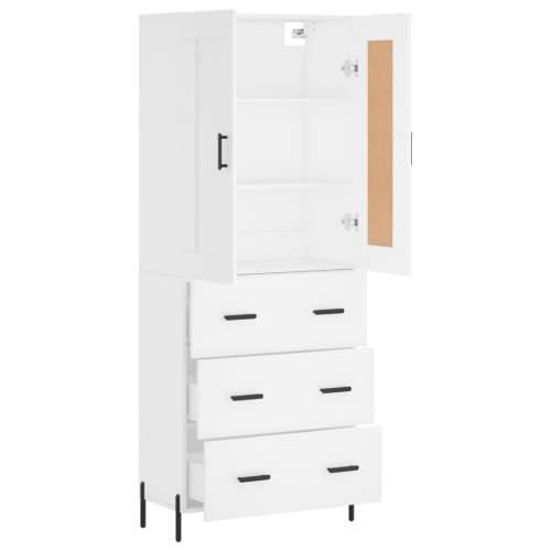 Visoka komoda bijela 69,5x34x180 cm konstruirano drvo - Bijela 1 3 ladice Cijena