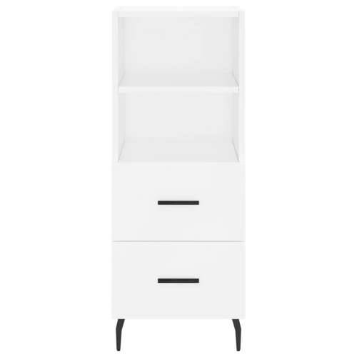 Visoka komoda bijeli 34,5x34x180 cm od konstruiranog drva - Bijela 1 2 ladice 2 police Cijena