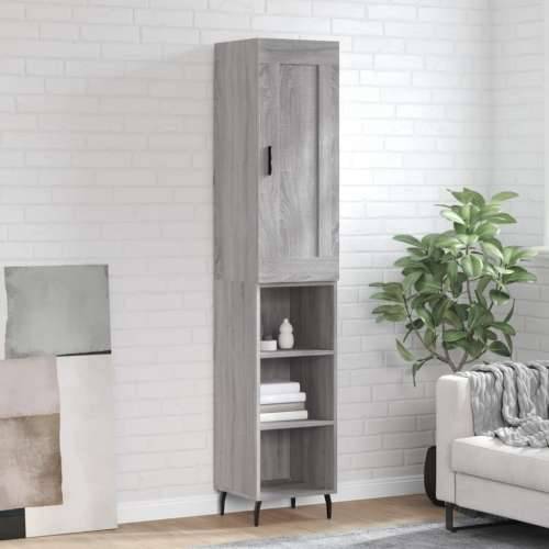 Visoka komoda siva sonome 34,5x34x180 cm od konstruiranog drva - Sivi hrast sonoma 1 3 police Cijena