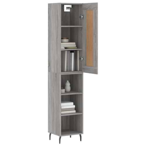 Visoka komoda siva sonome 34,5x34x180 cm od konstruiranog drva - Sivi hrast sonoma 1 3 police Cijena