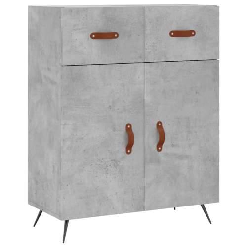 Visoka komoda siva betona 69,5x34x180 cm od konstruiranog drva - Beton siva 1 2 vrata 2 ladice Cijena