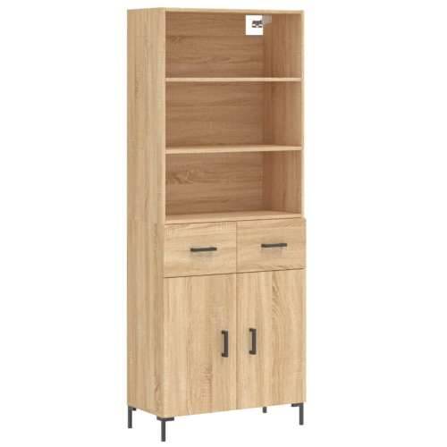 Visoka komoda hrasta sonome 69,5x34x180cm od konstruiranog drva - sonoma hrast 1 2 vrata 2 ladice Cijena