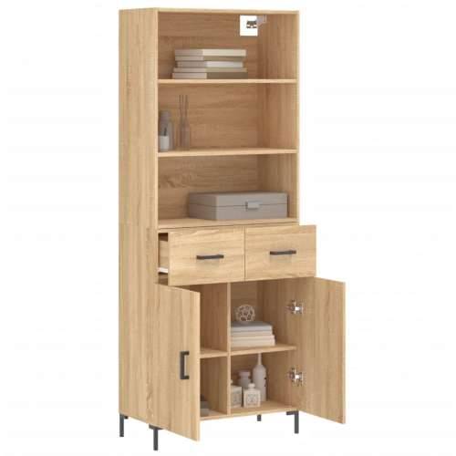 Visoka komoda hrasta sonome 69,5x34x180cm od konstruiranog drva - sonoma hrast 1 2 vrata 2 ladice Cijena