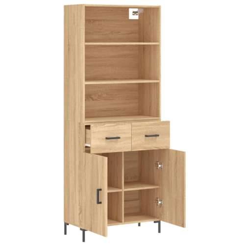 Visoka komoda hrasta sonome 69,5x34x180cm od konstruiranog drva - sonoma hrast 1 2 vrata 2 ladice Cijena