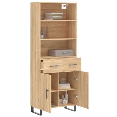 Visoka komoda hrasta sonome 69,5x34x180cm od konstruiranog drva - sonoma hrast 1 2 vrata 2 ladice Cijena