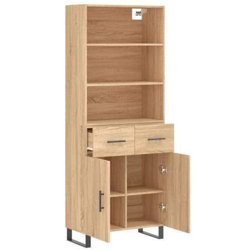 Visoka komoda hrasta sonome 69,5x34x180cm od konstruiranog drva - sonoma hrast 1 2 vrata 2 ladice Cijena