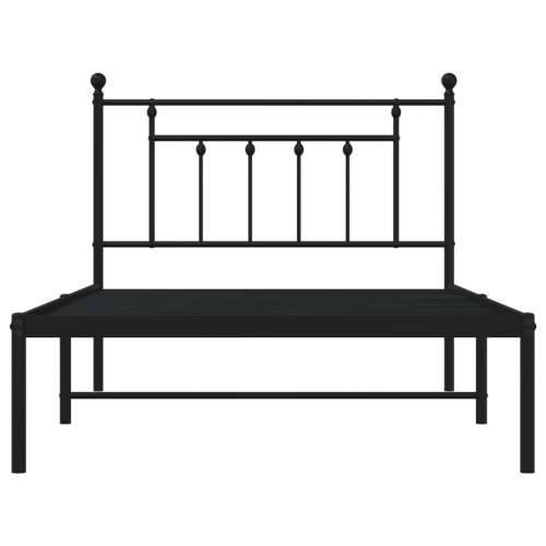 Metalni okvir za krevet s uzglavljem crni 107x203 cm - Crna 107 x 203 cm s uzglavljem Cijena