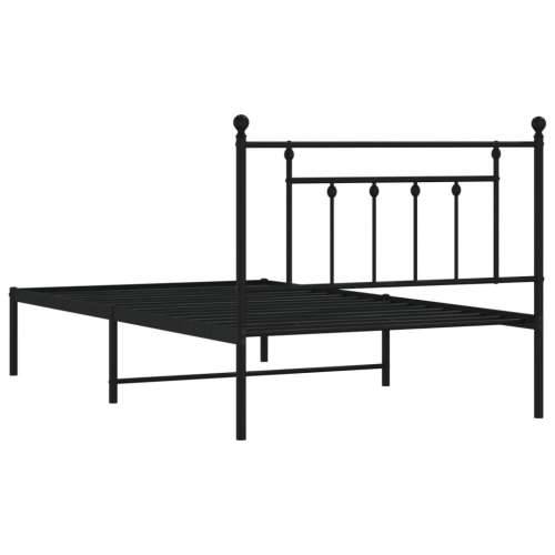 Metalni okvir za krevet s uzglavljem crni 107x203 cm - Crna 107 x 203 cm s uzglavljem Cijena
