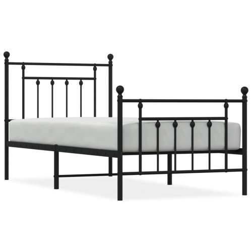 Metalni okvir kreveta uzglavlje i podnožje crni 80x200 cm - Crna 80 x 200 cm s uzglavljem i podnožjem Cijena