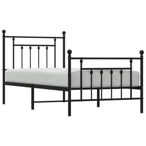 Metalni okvir kreveta uzglavlje i podnožje crni 80x200 cm - Crna 80 x 200 cm s uzglavljem i podnožjem Cijena