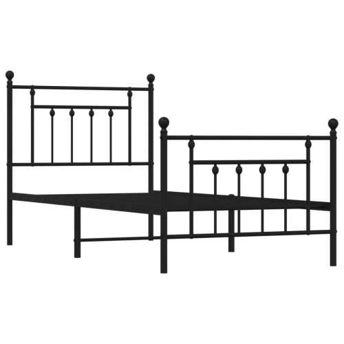 Metalni okvir kreveta uzglavlje i podnožje crni 80x200 cm - Crna 80 x 200 cm s uzglavljem i podnožjem Cijena