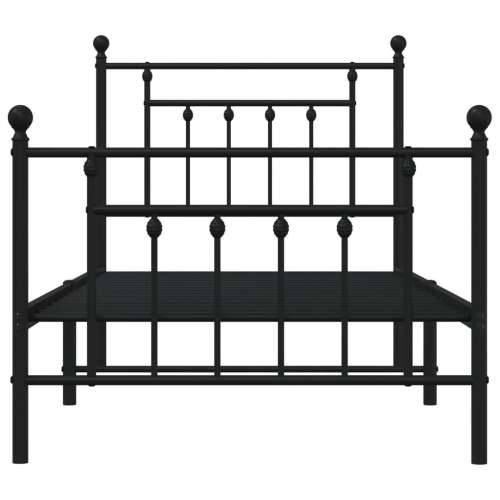 Metalni okvir kreveta uzglavlje i podnožje crni 80x200 cm - Crna 80 x 200 cm s uzglavljem i podnožjem Cijena