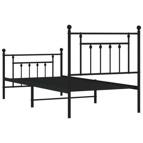 Metalni okvir kreveta uzglavlje i podnožje crni 80x200 cm - Crna 80 x 200 cm s uzglavljem i podnožjem Cijena