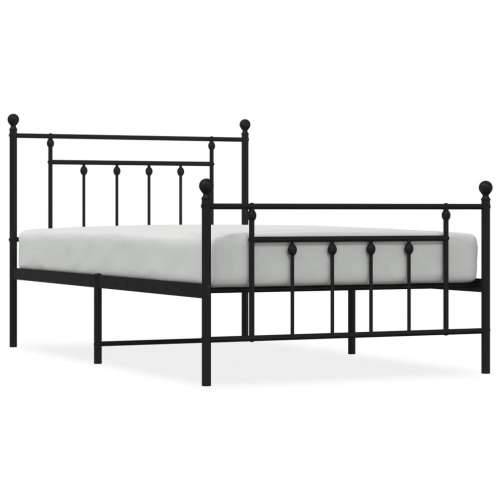 Metalni okvir kreveta uzglavlje i podnožje crni 100x200 cm - Crna 100 x 200 cm s uzglavljem i podnožjem Cijena