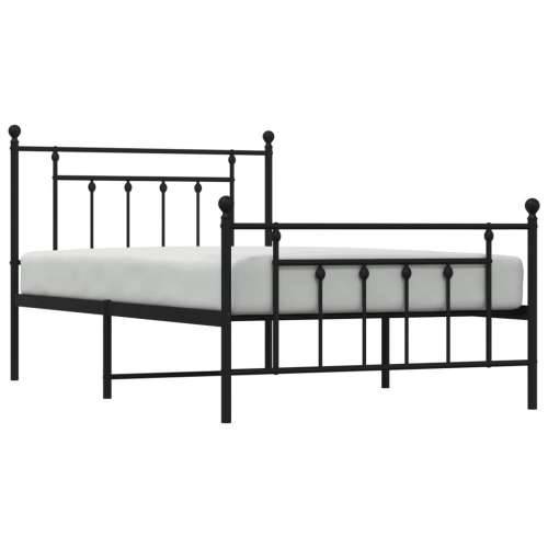 Metalni okvir kreveta uzglavlje i podnožje crni 100x200 cm - Crna 100 x 200 cm s uzglavljem i podnožjem Cijena