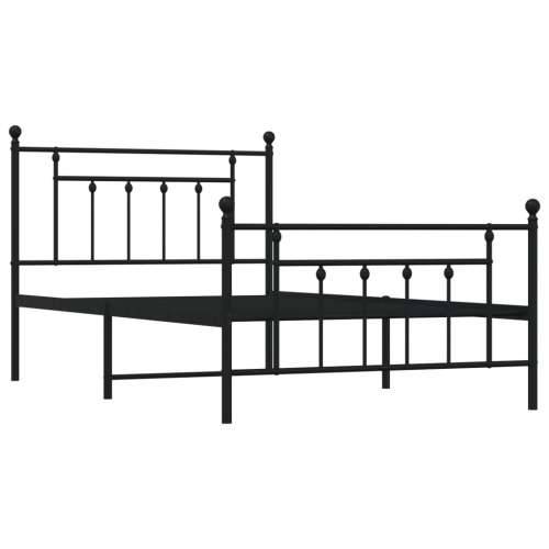 Metalni okvir kreveta uzglavlje i podnožje crni 100x200 cm - Crna 100 x 200 cm s uzglavljem i podnožjem Cijena